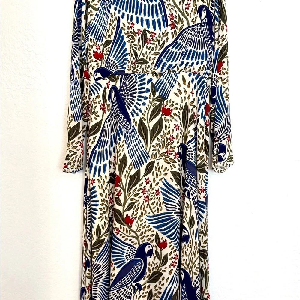 FARM Rio Blue, Green & White Bird-Print Maxi Dress - Picture 5 of 6